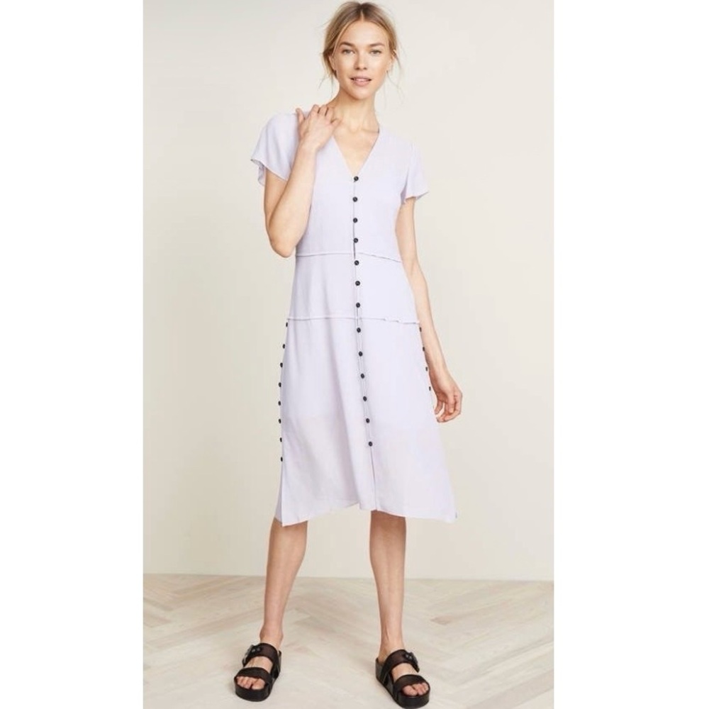 Rag & Bone Lilac McCormick Button Detailed Chiffon Midid Dress size XXS